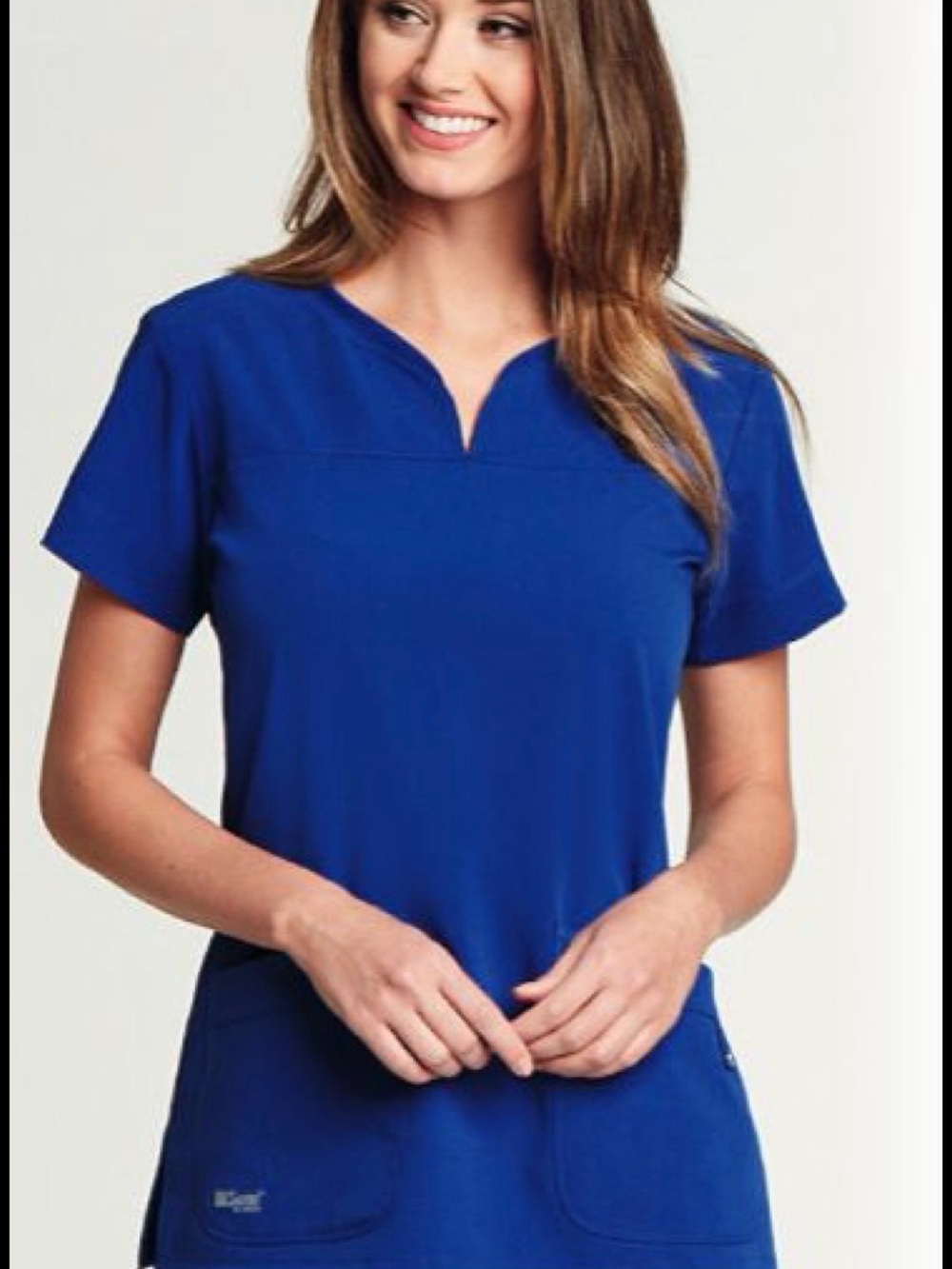 Grey's Anatomy by Barco Royal Blue Notch-Neck Short Sleeve Scrub Top 2121